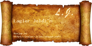 Lagler Jolán névjegykártya