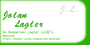 jolan lagler business card